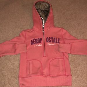 pullover sweatshirt with fur hood